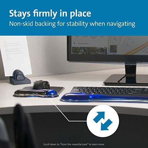 Kensington Duo Gel Mouse Pad with Wrist Rest, Ergonomic Wrist Support for Pain Relief, Comfortable Non-Skid Gel Pad for Computer, Laptop, Office & Home 9.6" x 7.6", Blue K62401AM - Image 6