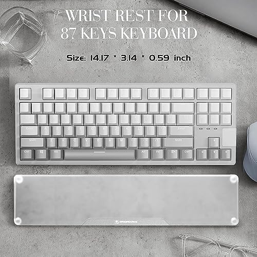 Acrylic Keyboard Wrist Rest -80% TKL Mechanical Keyboard- CNC Aluminum Alloy Customized Logo Desk Wrist Support for Computer Keyboard,Anti-Slip Base,Wrist Pad for Office & Home,Silver - Image 4