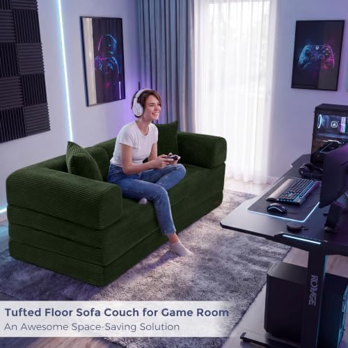 MAXYOYO Convertible Sofa Bed, Floor Sofa Couch with L-Shaped Backrest - Image 2
