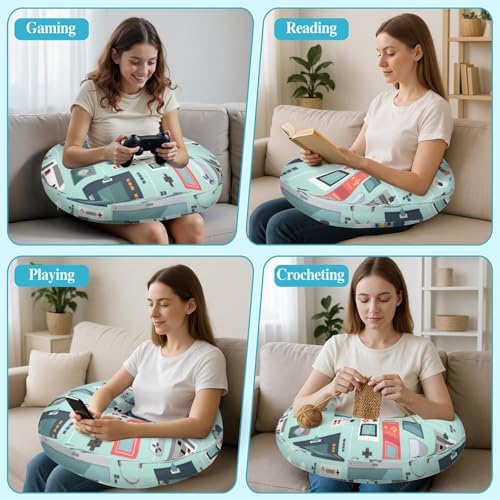 Queen Hero Lap Pillow for Reading & Gaming Lap Desk Pillows for Crocheting & Crafting with Elbow & Arm Support Cushion for Ergonomic Use on Bed and Couch - Image 6