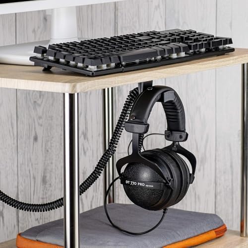 Headphone Stand (2 Pack) Under Desk Hanger for Headphones, Gaming Headsets, Mobiles Accessories, Stick On, No Screws, Black - Image 2
