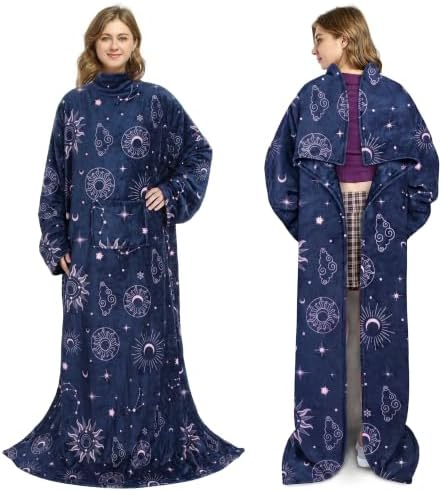 Catalonia Wearable Blanket with Sleeves for Women & Men, Fleece Wrap Throw - Image 5