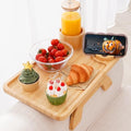 Nnewvante Couch Cup Holder Tray, 3 in 1 Bamboo Sofa Arm Clip-on Tray by Nnewvante