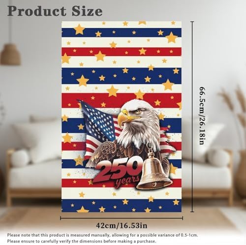 US 250th Anniversary Eagle 2 Pcs Recliner Headrest Protector 26x16 Inch - Polyester Fabric, Decoration & Breathable Chair Cover with Anti-Slip Base, Easy to Install for Home/Office - Image 6