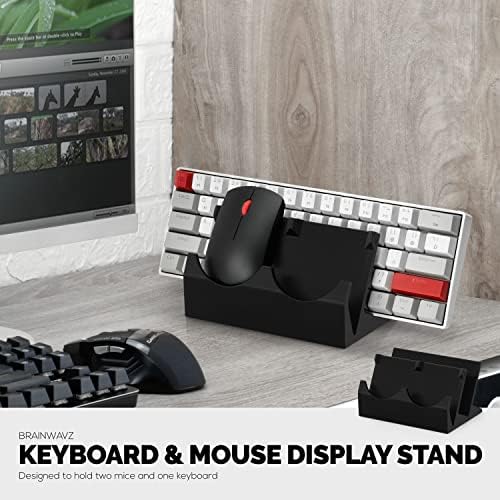 BRAINWAVZ Desktop Keyboard & Dual PC Mouse Stand Holder, Suitable for Small Or Large Keyboards, Gaming & Office Mice - Organize Your Work Or Game Space and Keep it Clutter-Free (DK03) - Image 3