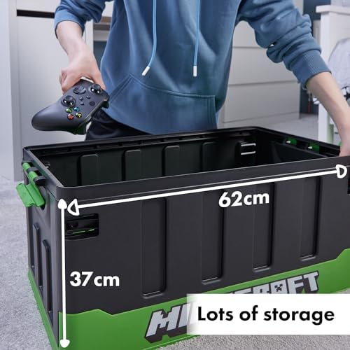 Numskull Minecraft 2-in-1 Toy Storage Box & Folding Chair - Gaming Accessory Organizer with lid and handles for Family Rooms, Official Minecraft Merchandise - Image 3