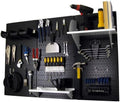 Wall Control Pegboard Organizer 4 ft. Metal Pegboard Standard Tool Storage Kit with Black Toolboard and White Accessories by Wall+Control