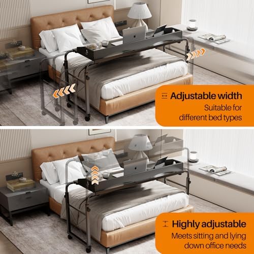 BYMECOST Laptop Desk for Bed, Adjustable Height & Length Laptop Bed Table - Image 6