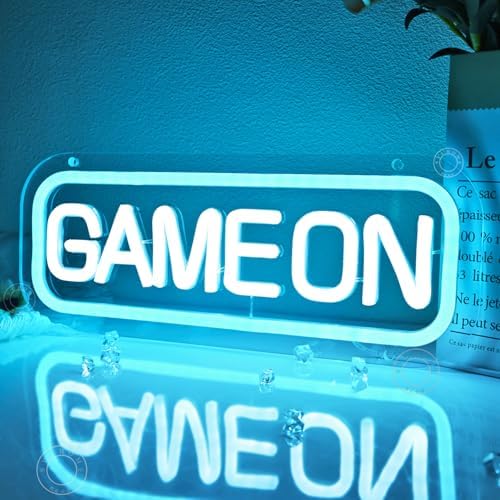 SYLHOME Game On Led Neon Light Sign Game Room Bedroom Man Cave Wall Decor - Image 4
