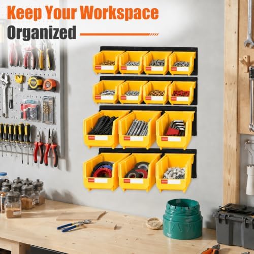 14pc Wall-Mounted Storage Organizer Mixed V1 V2 Combo Yellow - Image 7