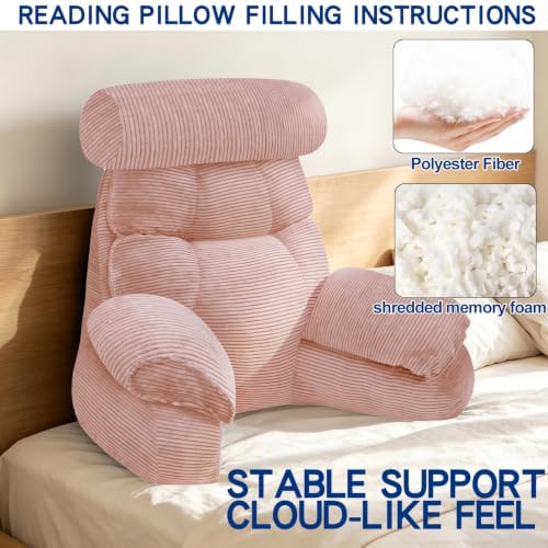 FXXUDVNIIN Back Pillow for Bed Sitting up – with 9.4" Armrest - Image 3