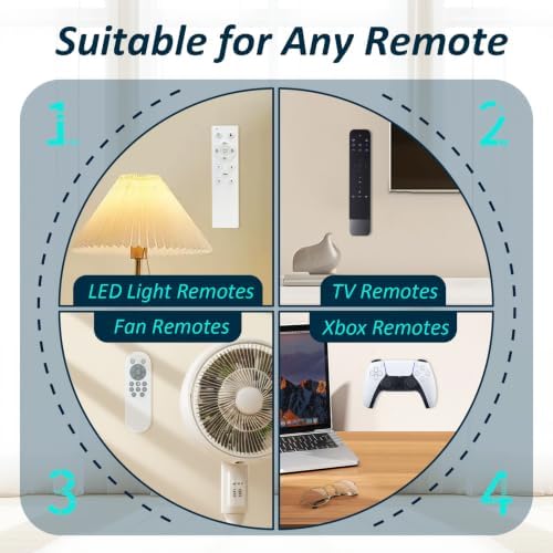 Magnetic Silicone Remote Control Holder Wall Mount for TV Fan 6 Pack Black - Image 6