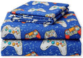 SDIII 4 Pieces Blue Gamer Sheets Twin Size Bed Set, Soft Microfiber Gaming Bed Sheet, Games Console Twin Sheets Set for Boys Kids by SDIII