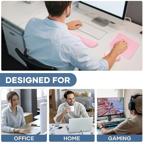 Office Ergonomic Memory Foam Computer Mouse and Keyboard Wrist Rest pad Support Carpal Tunnel, Wrist Rest for Keyboard and Mouse, Wrist Support Set - Image 6
