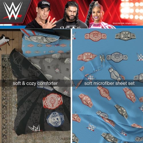 WWE Wrestlemania Bedding Super Soft Microfiber Comforter and Sheet Set, 5 Piece Full Size, (Officially Licensed Product) By Franco - Image 5