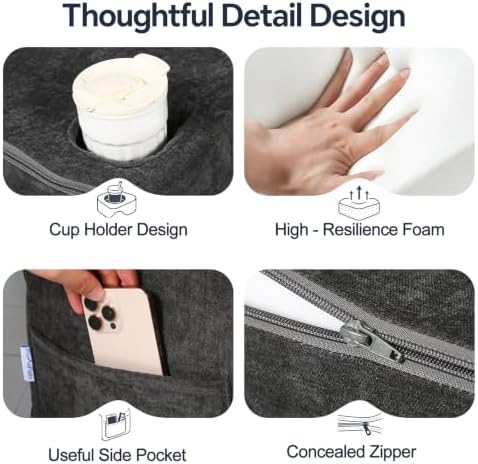 Reading Pillow for Lap, Lap Desk Pillow for Arm Rest with Adjustable-Angle - Image 6