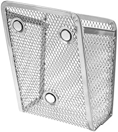 Magnetic Pencil Holder,Mesh Stainless Steel Pen Basket, Metal Writing Utensil Storage Organizer for Whiteboard,Blackboard,Kitchen, Locker, Home, or Office - Image 5