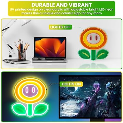 LED Gaming Neon Sign with Dimmable Lighting Modes for Bedroom, Game Room Decor, Kids Room, Man Cave, Wall Decor and Birthday and Father's Day and Christmas Gift USB Connection - Image 3