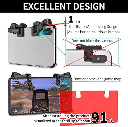 【2 Pair】 Z108 Mobile Gaming Controller Compatible with PUBG Mobile/Fortnitee Mobile/Call of Duty Mobile, Sensitive Shoot and Aim Trigger L1R1 Compatible with Android & iPhone - Image 3