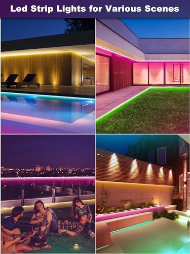 Ledagic 300ft Outdoor Led Strip Lights Waterproof, Ip68 Outside Led Light Strip Waterproof with Remote and App Control, Exterior Led Rope Lights Music Syne RGB Strip Lights for House Decor (2*150ft) - Image 4