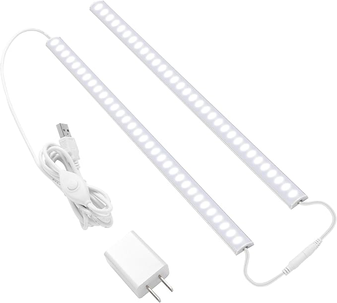 JUSJUBR 2pcs 12 Inch Plug-in Under Cabinet Lights and RGB Under Monitor Gaming Light - Image 2