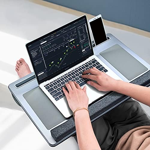 Extra Large Lap Laptop Desk- Home Office Portable LapDesk with Mouse Pad & Wrist Rest for Notebook/MacBook/Tablet, Sofa Bed Working, Writing, Drawing (Carbon Silver, Fit Up to 17-inch Laptops) - Image 6