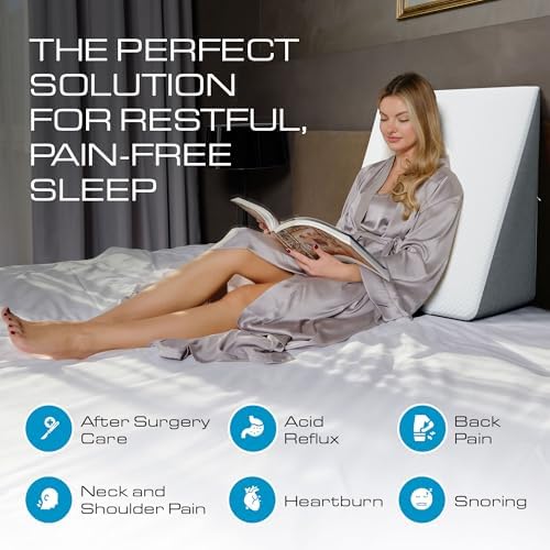 Kolbs Bed Wedge Pillow for Sleep Apnea, FSA Eligible Acid Reflux, and Back Pain Relief, with Chic Jacquard Cover - Headboard Wedges for Sleeping (Standard Wedge 12" Height) - Image 2