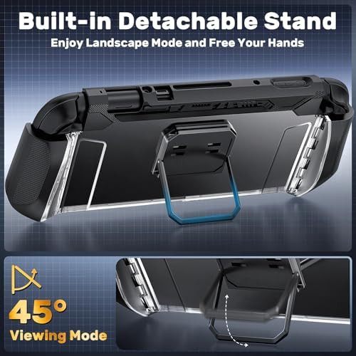 daydayup 1 Carrying Protective Slim Case Cover Compatible with Nintendo Switch 2, Protection TPU PC Material Dockable Shockproof Ergonomic Grip Kickstand for Switch 2 Console, Black - Image 4