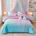 tie dye Queen Comforter Set,Queen Comforter Set for Girls,Pink Comforter Set for Kids Teens,Kids Queen Bedding Set for Girls,Colorful Rainbow Bedding Set for Girl by Helloosuucomforterset