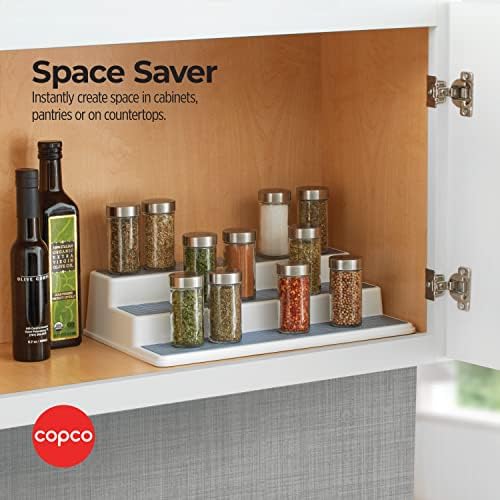 Copco Non-Skid 3-Tier Spice Pantry Organizer, 15-Inch, Durable Gray - Image 4
