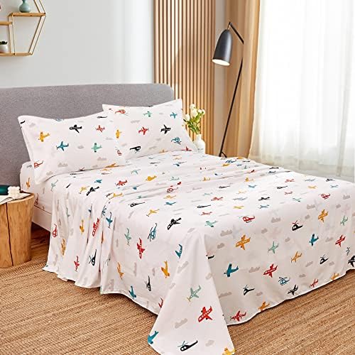 JSD 4 Piece Airplane Kids Sheet Set Full Size - Image 2