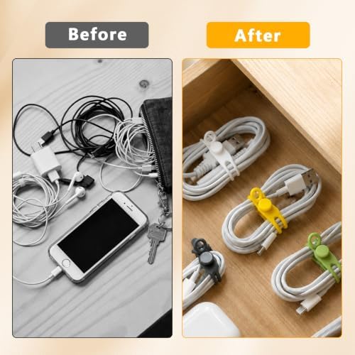 25 Pcs Silicone Cable Ties, Reusable Cord Organizer - Image 5