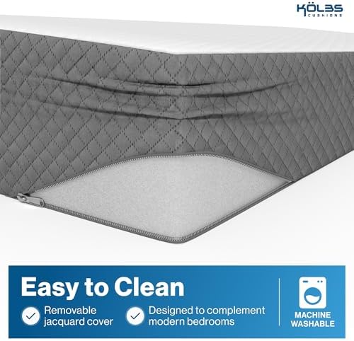 Kolbs Bed Wedge Pillow for Sleep Apnea, Acid Reflux and Back Pain Relief, Anti Snore Pillow, Premium Foam Wedge Cushion with Chic Jacquard Cover - Headboard Wedges for Sleeping (5" Gentle Incline) - Image 5