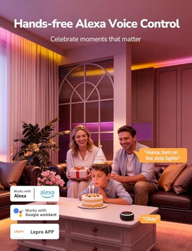 Lepro S1 AI Smart LED Strip Lights with IC 65.6FT 2.4G WiFi Bluetooth - Image 5