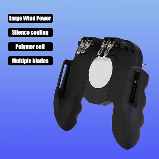 EBTOOLS Gamepad for Smartphone, Games Mobile Controller with Back Shoot, Black Wired Joystick Cooling Fan Dissipation Gamepad with Silicone Pad [video game] - Image 4