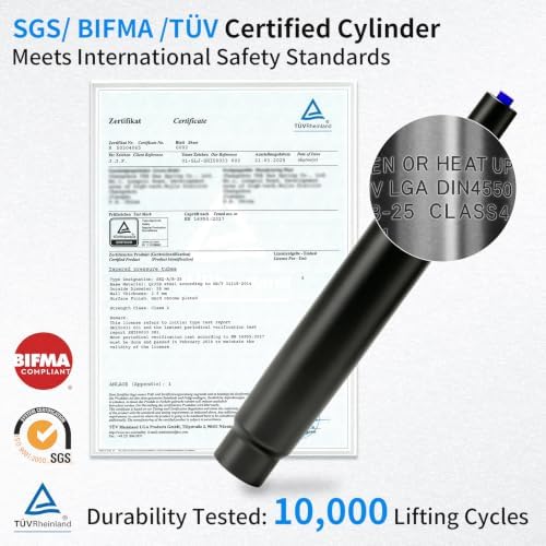 MySit 2.2" Stroke Office Chair Gas Lift Cylinder Replacement Sinking 1.2" | Heavy Duty 1000lbs Shortest Gas Spring Rod Chair Part Universal Size Black for Short Person, Class 4 - Image 6