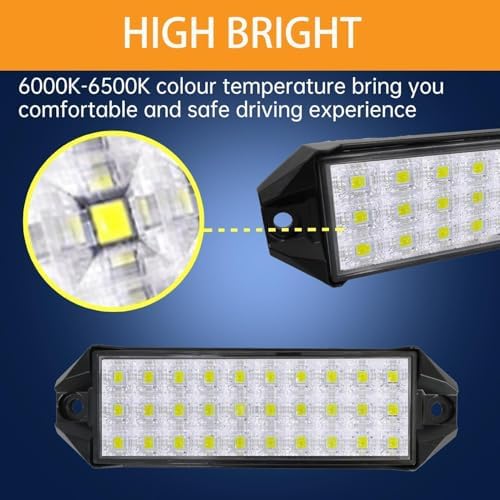 Flush Mount LED Pods, 7 Inch Surface Mount Slim LED Light Bar 12V 24V 40W for Vehicle Boat Truck Trailer Tractor ATV UTV Bumper Backup Lights Reverse Off Road Driving Fog Work Flood Lights 2Pcs - Image 3