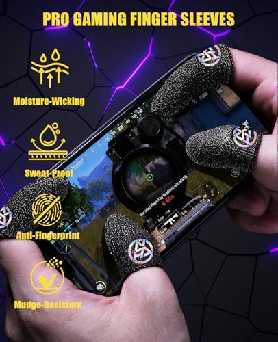 8 Pcs Silver Fiber Gaming Finger Sleeves, Ultra-Thin Dedales Gamer for Mobile Gaming, Anti-Sweat Breathable Thumb Sleeves Universal for Phones & Tablets - Image 7