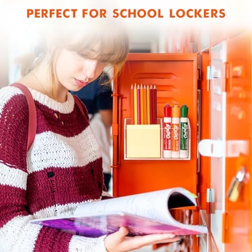 BEYGORM 2 Pack Magnetic Dry Erase Marker Holder for Whiteboard,Non-slip Acrylic Magnet Pen Holder for Fridge Refrigerator,Locker Organizer for Work,Locker Accessories,Pencil Cup,Marker Organizer - Image 6