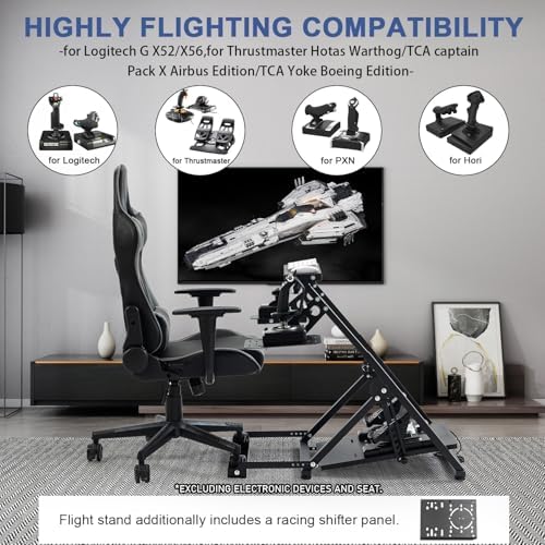 Anman Foldable Racing Flight Simulator Stand with Chair Wheel Fixed Slot - Image 6
