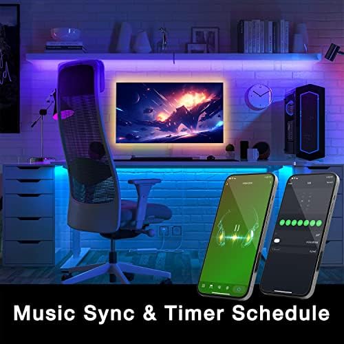DAYBETTER Smart WiFi Led Lights, Tuya App Controlled, Work with Alexa and Google Assistant, Timer Schedule, RGB Strip Color Changing Décor for Bedroom Party Kitchen, 50ft - Image 4