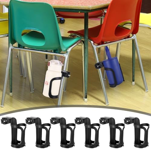 12 Pcs Water Bottle Holder Anti-Spill 360° Rotating for Desk Chair Classroom Office, Chair Pocket Attachment Back to School Gift Cup Organizer for Coffee Drinks - Image 6