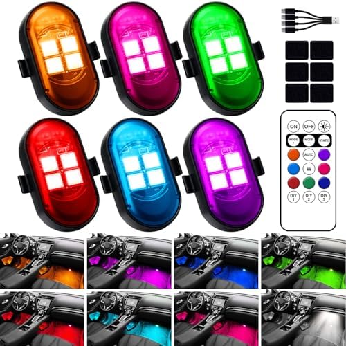 Wireless LED Lights for Car, Rechargeable Interior Car Lights by HEMEI9319