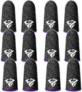 6 Pairs Finger Sleeves for Gaming, Gaming Finger Sleeves, Thumb Sleeves Mobile Gaming Controller, Cell Phone Gaming Finger Sleeves for Mobile Game, Anti Sweat, Breathable (Purple) by Unknown