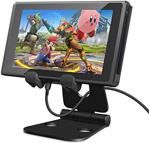 MEIZHEN Multi-Angle Adjustable Metal Stand Nintendo Switch Playstand Tablet Stand Phone Holder Dock for Desk Universal Rotatable Foldable,Fits All Smartphone iPad and Tablets 4-10'' Devices- Black by Unknown