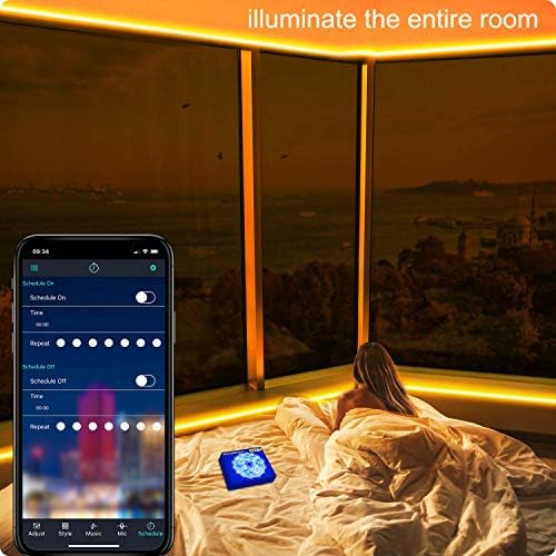 Micomlan 82Ft/25m LED Strip Lights, Music Sync Color Changing RGB LED Strip Built-in Mic, Bluetooth APP Controlled Home Lighting for Living Room Kitchen (APP+Remote+Mic+Music) - Image 4