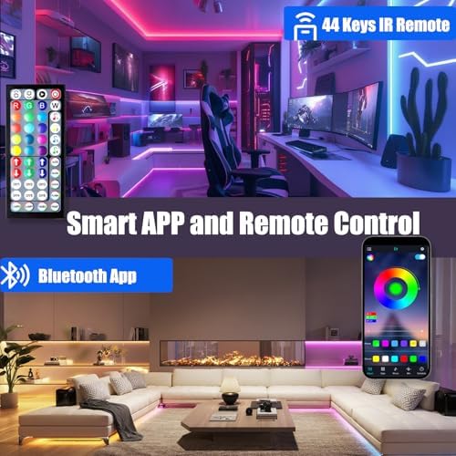 roperry 100FT Outdoor LED Strip Lights, IP68 RGB LED Lights with Remote and APP Control, Outdoor Strip Lights for Pool, Balcony, Roof, Garden, Stairs (1 Roll) - Image 3