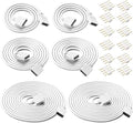 Honoson 6 Pieces 4 Pin RGB Extension Cable LED Strip Connector Cord Wire Cables Kit with 12 Pieces Pin Connector for 5050 3528 RGB LED Motorcycle Car Light Neon Strip Light(1.6,3.3,6.6 ft,White) by Honoson