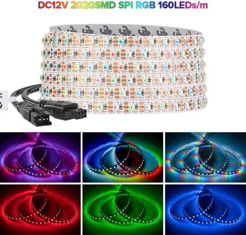 BTF-LIGHTING WS2812B LED Strip IC RGB 5mm 2020SMD DC12V 3.2FT 160LED/m - Image 6