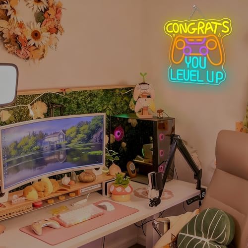 FAXFSIGN Gaming Neon Sign Congrats You Level Up Neon Sign Game Lovers Gifts - Image 3